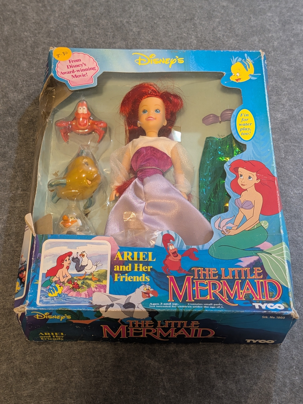 Disney Ariel Doll with Red Hair and Purple Dress